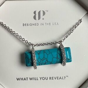 BP Dec 2025 necklace turquoise rhodium Sleek chic repeat